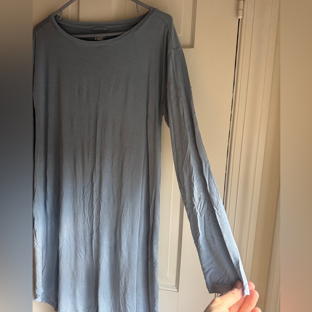 Lands' End Soft Blue Pajama Sleep Dress - Picture 3 of 6